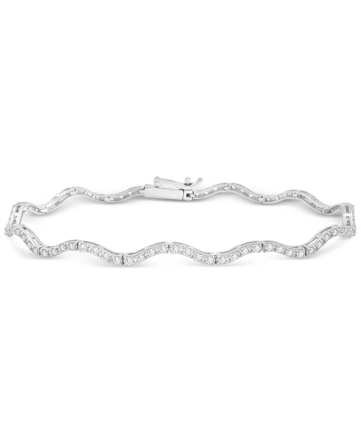 Wrapped In Love Diamond Wavy Tennis Bracelet (1 Ct. Tw) In 14k White Gold, Exclusively At Macy's In White Gold
