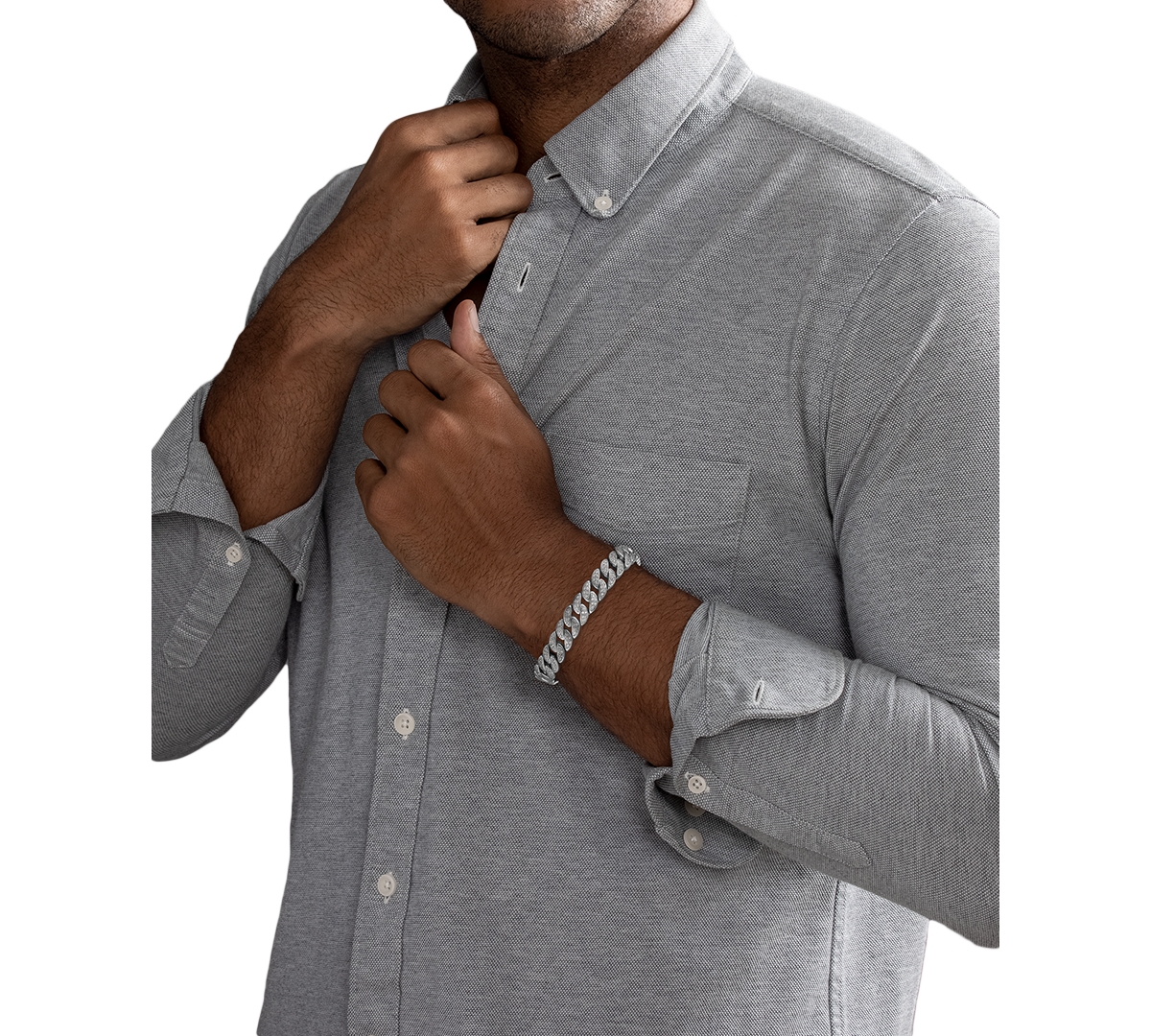 Esquire Men's Jewelry Diamond Cuban Link Bracelet (2 ct. t.w.) in Sterling Silver, Exclusively at Macy's