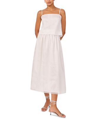 Women's Embroidered Square Neck Sleeveless Blouse