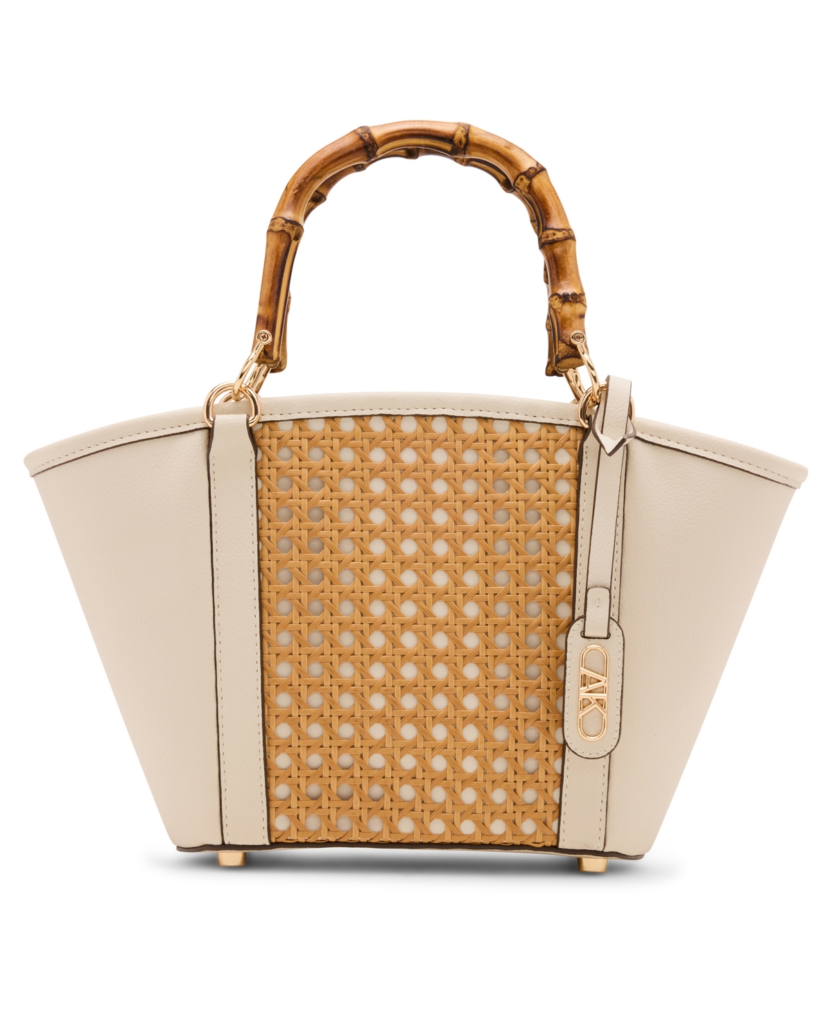 Shop Anne Klein Caning Small Satchel Bag In White