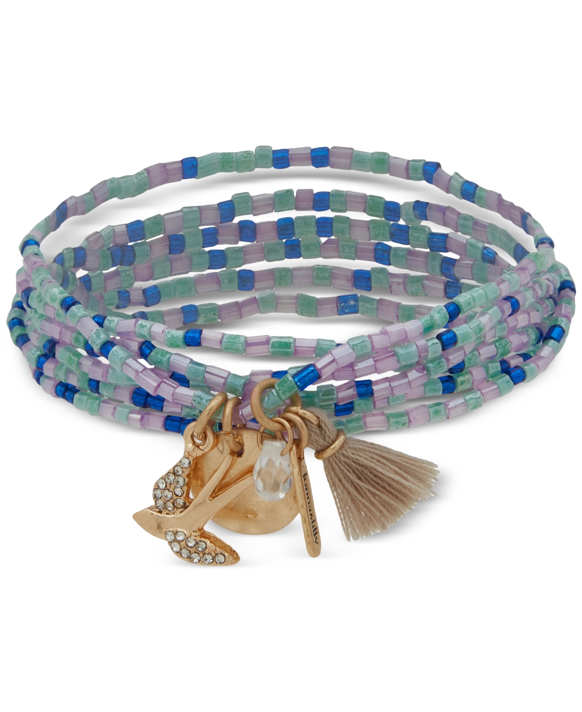 Gold-Tone 6-pc. Set Beaded Stretch Bracelet - Natural