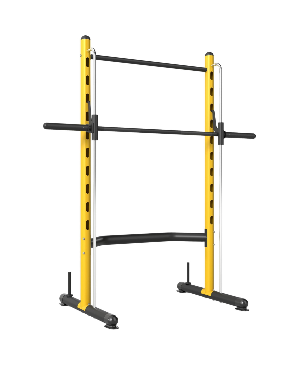 Adjustable Squat Rack with Pull Up Bar and Barbell Bar Bench Press - White