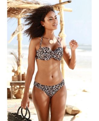 Women's Leopard Cheetah Print Bandeau Bikini Swimsuit Top Bra Sizing