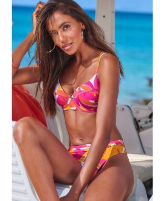 Women's Mix Print Underwire Bikini Swimsuit Top Bra Sizing