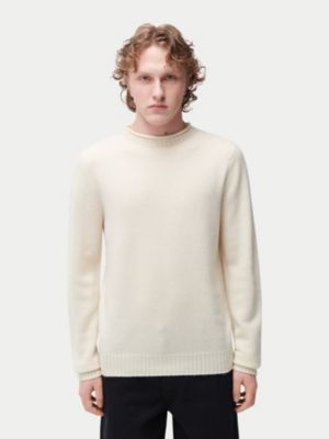 Men's Rolled Neck Cashmere Sweater White