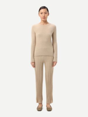 Women's Textured Knit Cashmere Pants