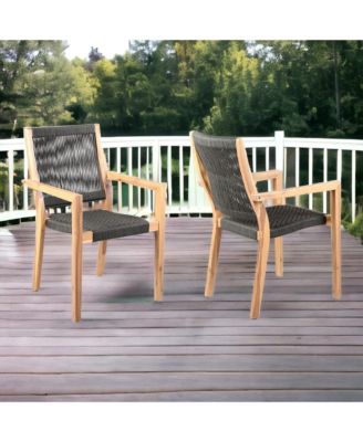 Set of Two Solid Wood Arm Chairs – Outdoor Seating for Patio & Deck