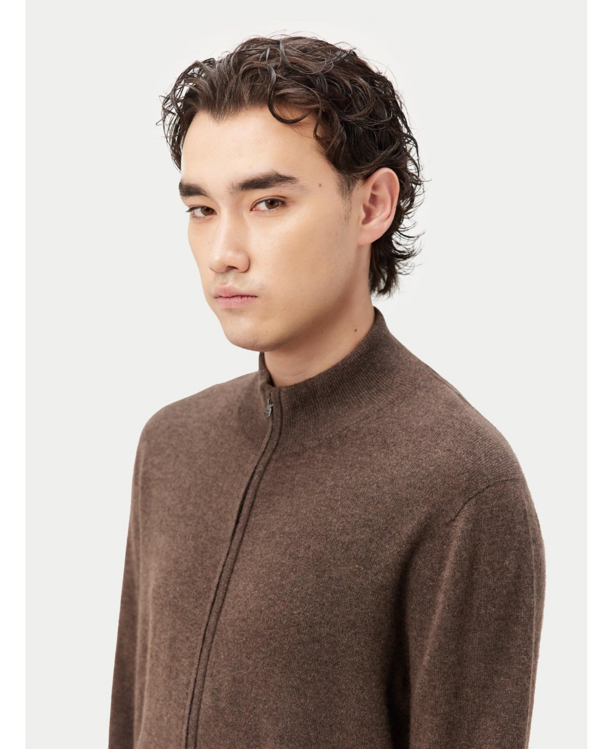 Gobi Cashmere Men's Full Zip Stand Collar Cardigan