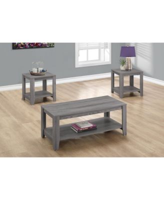 Set of Three Coffee Tables with Shelf for Storage and Display