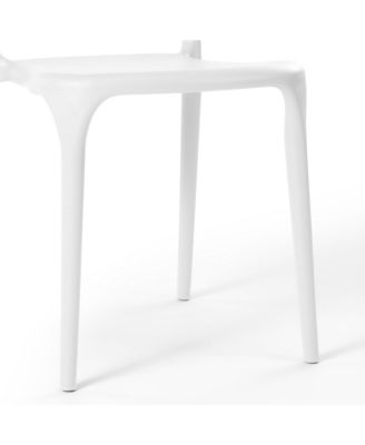 Modern Stackable Resin Plastic Patio Dining Chair (Set of 4)