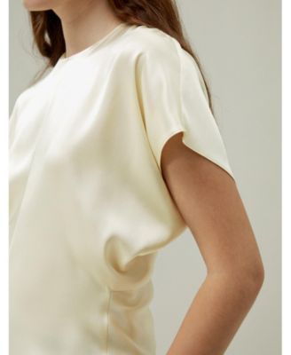 Women's Short Batwing Sleeve Silk Contour Top