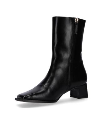 Chantal Black Leather Ankle Boots