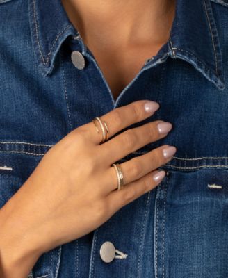 Cubic Zirconia Pave X Solid Triple Wrap Ring