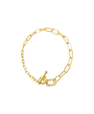 Pave Accented Toggle Multi Chain Bracelet