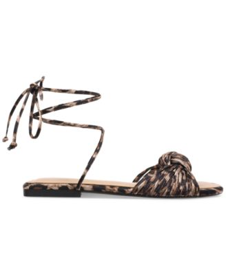 Women's Jenniee Knot Lace-Up Flat Sandals, Exclusively at Macy's