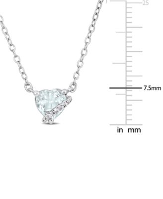 Gemstone Heart-Shaped Pendant Necklace in Sterling Silver, 18"
