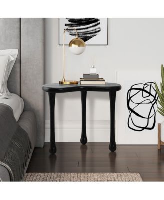 19.9-Inch Wood Irregular Shape Side Table