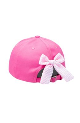 Girls Dolphin Daydream Twill Bow Baseball Hat in Magenta