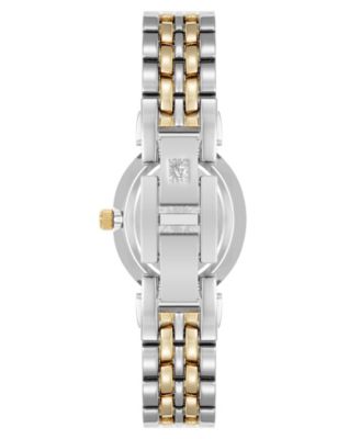 Women's Quartz Contemporary Oval Two-Tone Metal Alloy Bracelet Watch, 25mm