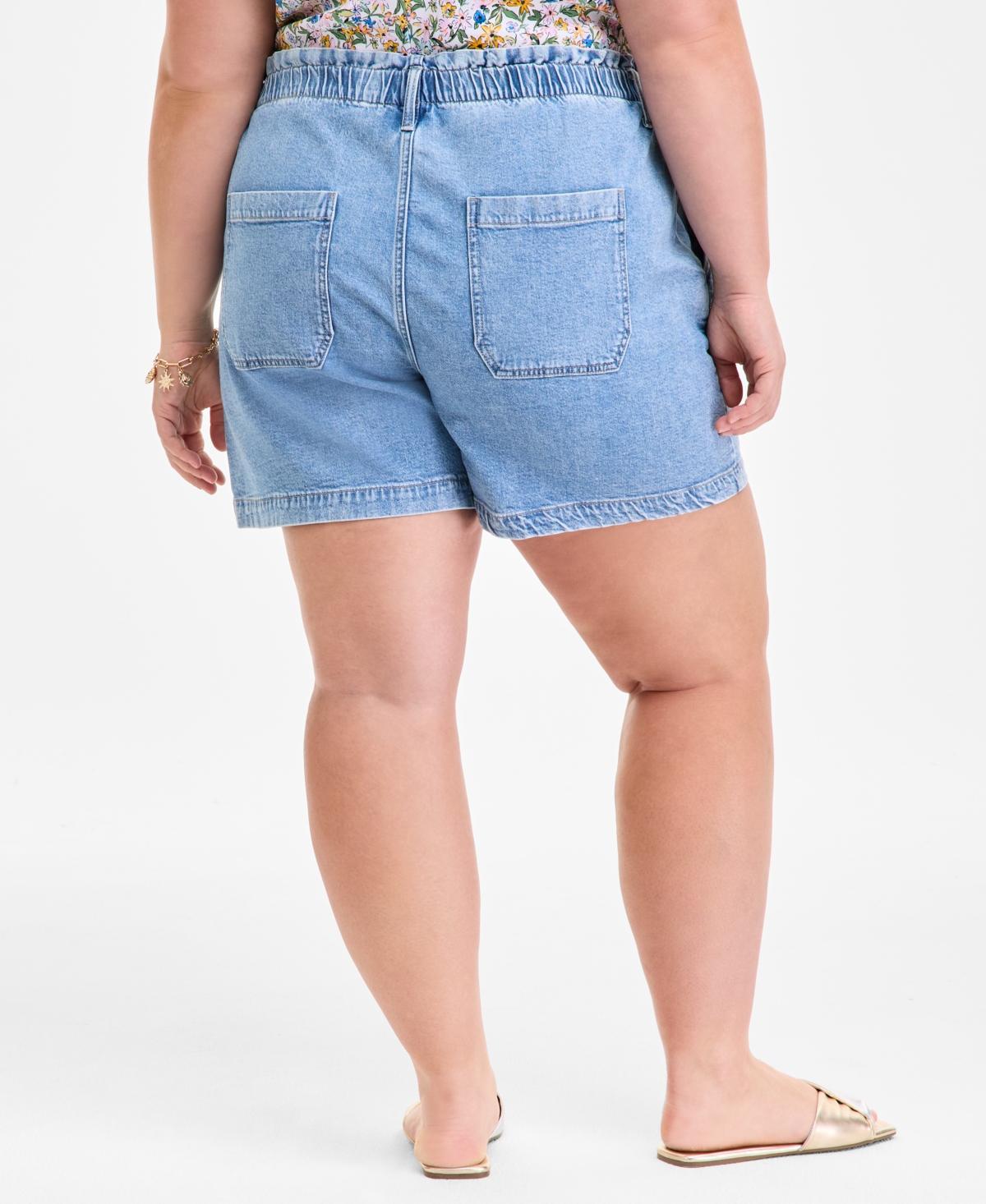 ON 34TH TRENDY PLUS SIZE DENIM SHORTS, EXCLUSIVELY AT MACY'S 