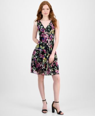 Connected - Women's Floral Chiffon Tiered Sheath Dress