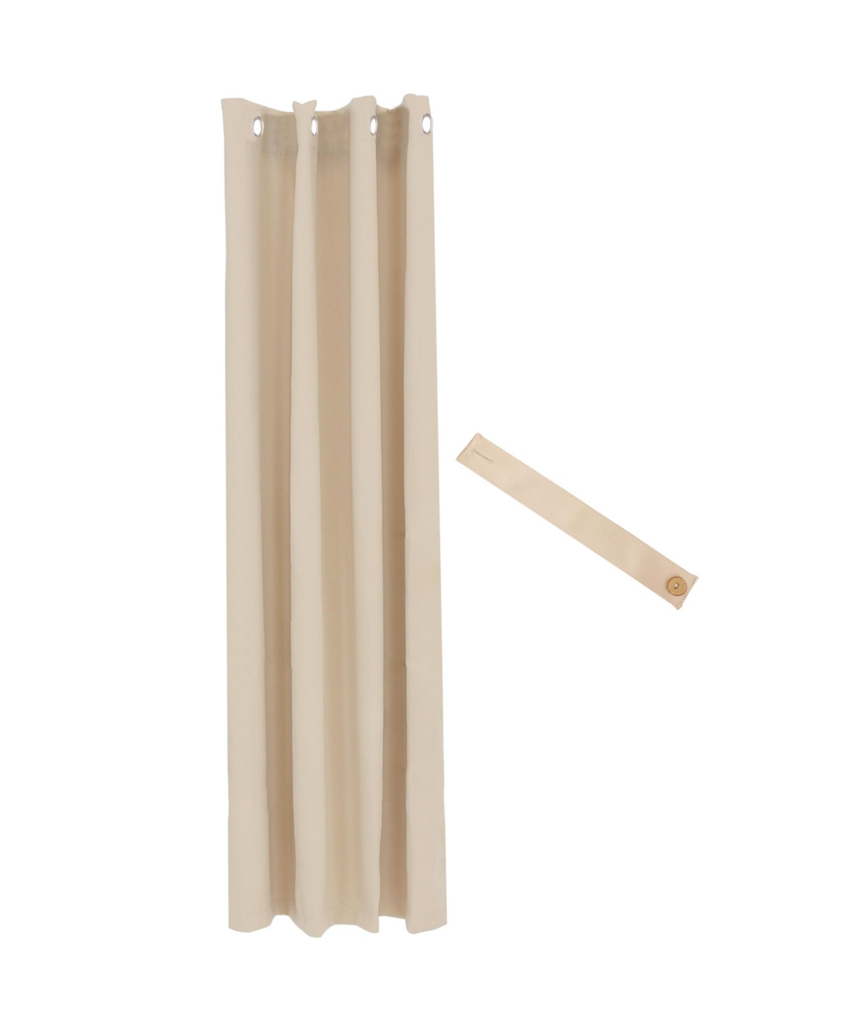 52 x 84 Inch Outdoor Room-Darkening Curtain Panel with Grommet Top - Includes Tieback - Beige - Beige