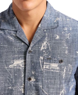 Men's Sonix Relaxed-Fit Nautical-Print Button-Down Camp Shirt 