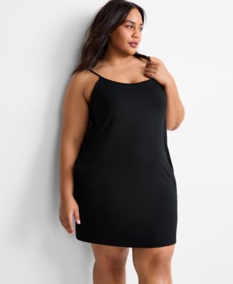 Women's Solid Shelf-Bra Chemise