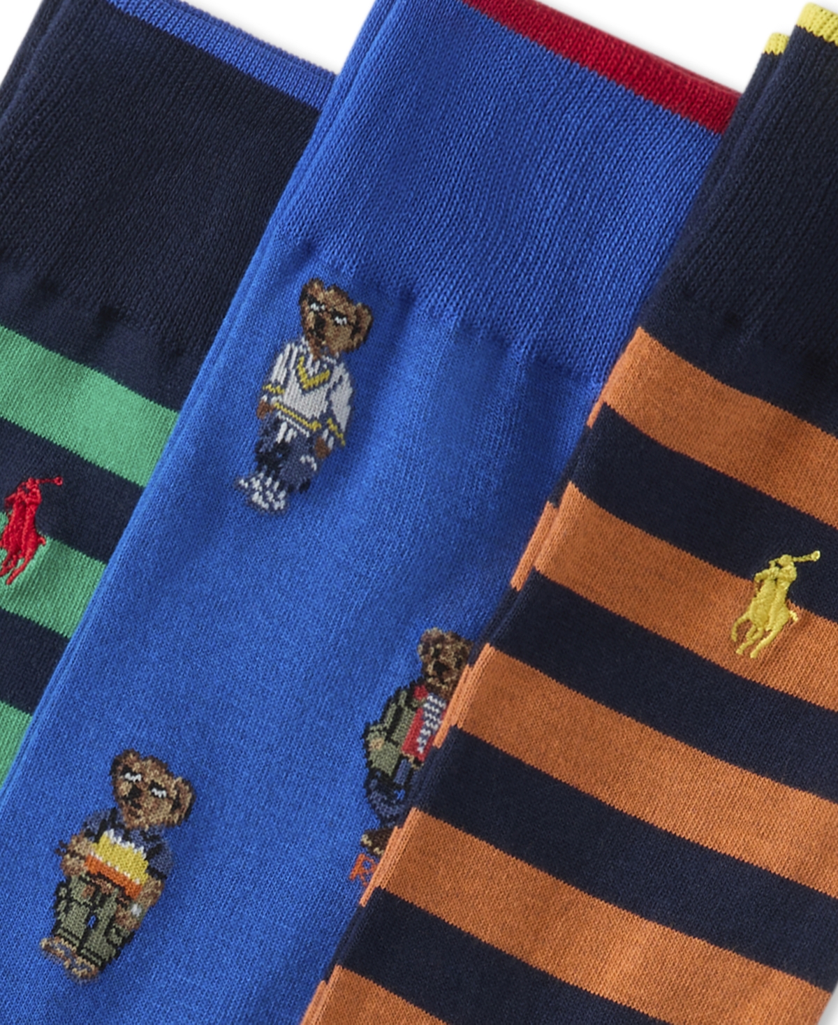 Polo Ralph Lauren Men's Mini Bear & Stripe Socks Gift Box In Multi