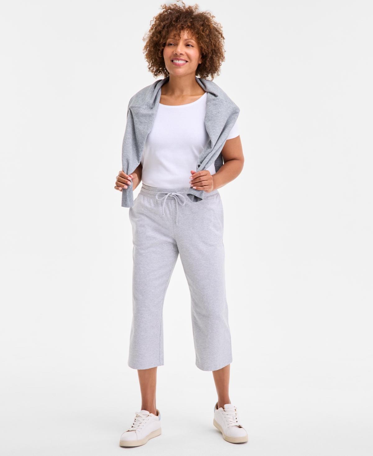 STYLE & CO WOMEN'S MID RISE CAPRI SWEATPANTS, CREATED FOR MACY'S 