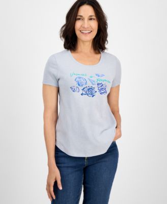 Style & Co - Women's Iris Graphic Crewneck Short-Sleeve T-Shirt