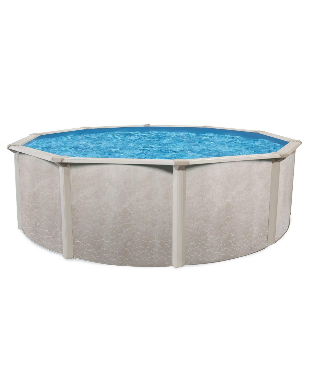 Phoenix 21' x 52" Round Steel Frame Above Ground Outdoor Swimming Pool - Tan