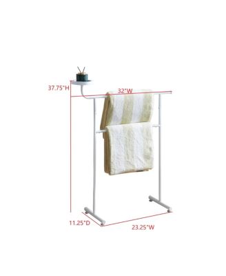 Valet Clothes Stand with Storage Tray, Towel Rack, Blanket Drying Holder for Bedroom