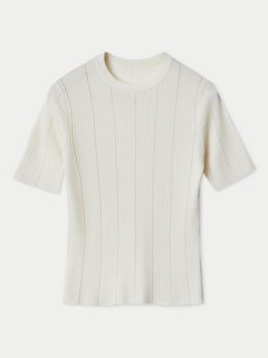 Women's Ajour-Knit Cashmere Silk Top