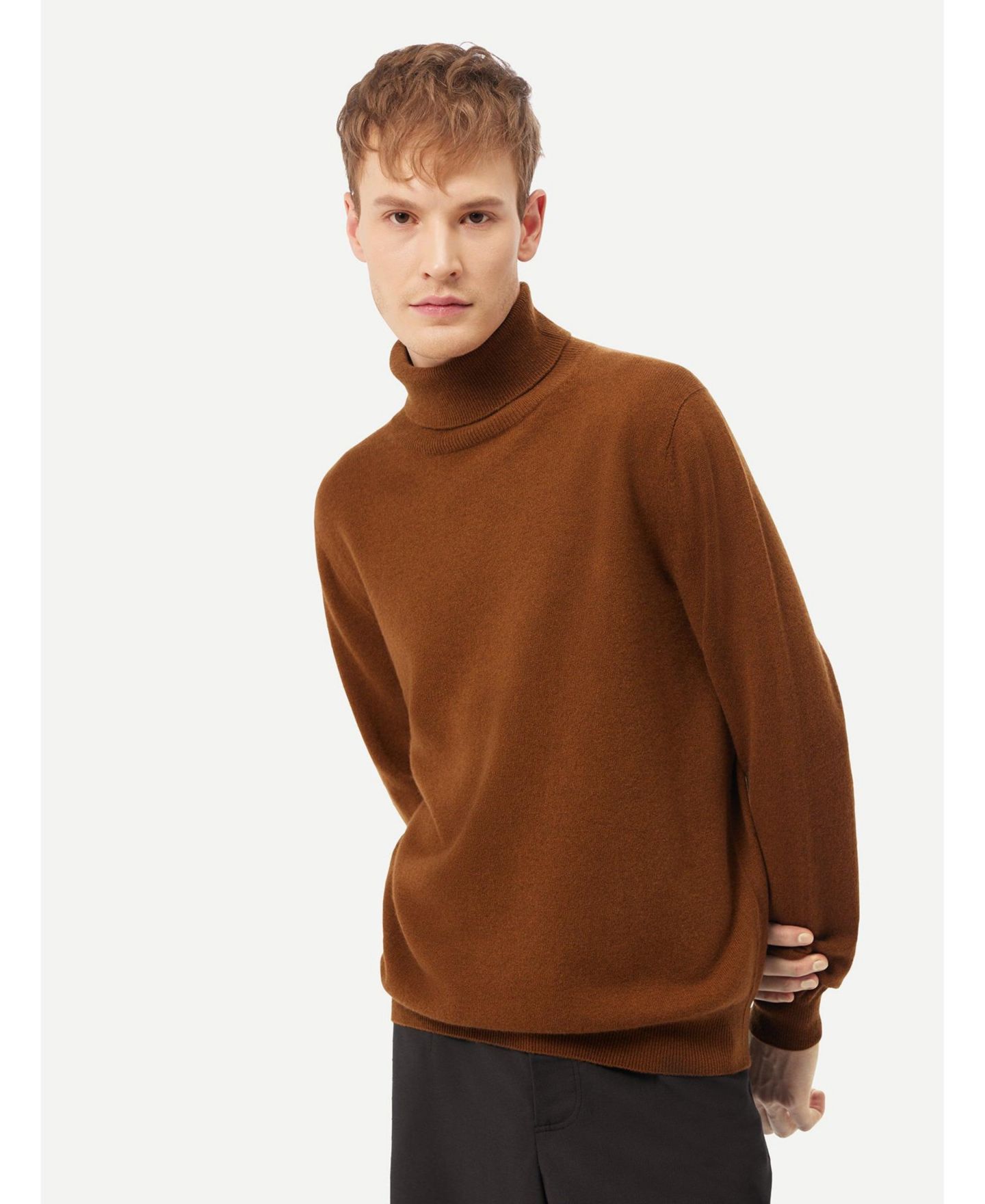 Мужская кашемировая водолазка Gobi Cashmere, цвет: Коричневый — фото 3