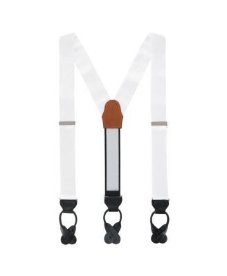 Men's Dutton Solid Colored Silk Button End Suspenders