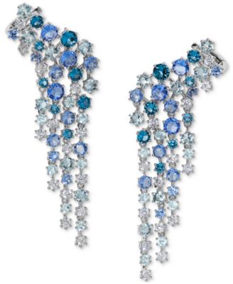 Eliot Danori - Silver-Tone Stone Climber Earrings