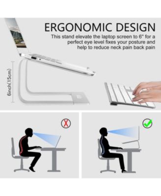 Aluminum Laptop Riser Stand for Desk | Detachable Computer Stand for Laptops (11-15.6"), Compatible with MacBook/Dell/HP/Lenovo & More