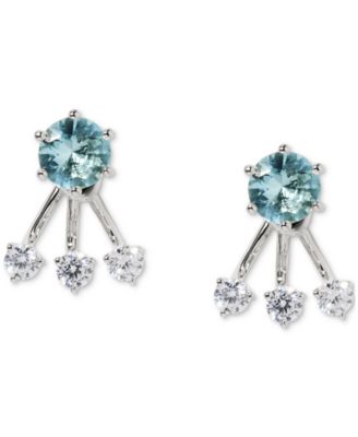 Silver-Tone Stone Jacket Earrings, Exclusively at Macy's