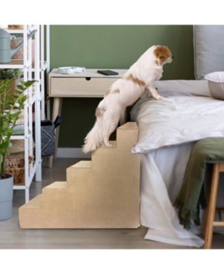 Home Base 5-Step Dog Stairs for Bed, Dog Steps for Couch,  Pet Stair for Cats and Dogs Non-Slip and High Density Foam