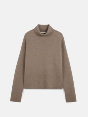 Women's Organic Color Cashmere Roll-Neck Sweater