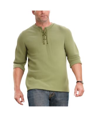 Big & Tall Gauze Lace-Up Shirt