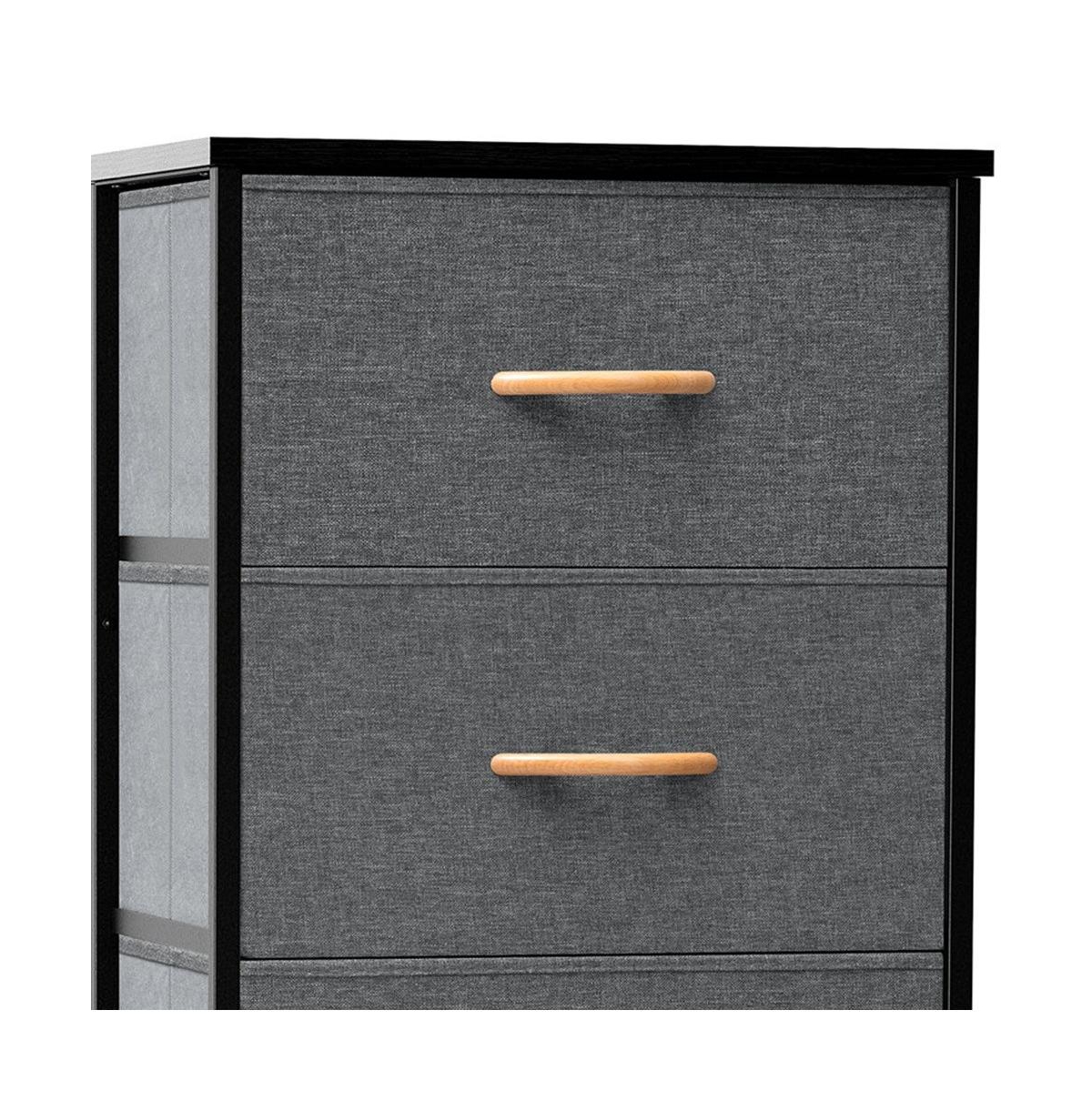 Lightweight Steel and Fabric Chest with Five Drawers for Small Spaces