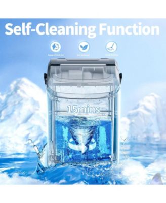 Countertop Nugget Ice Maker, Portable Pebble Ice Machine, 34 lbs/24H, Soft Chewable Ice, Self-Cleaning, One-Touch Operation