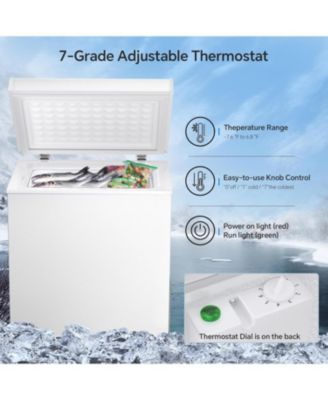 1.8 Cu Ft Chest Freezer — Compact Freestanding Freezer with Removable Basket, Adjustable Temperature Control, Top-Opening Door for Home & Office