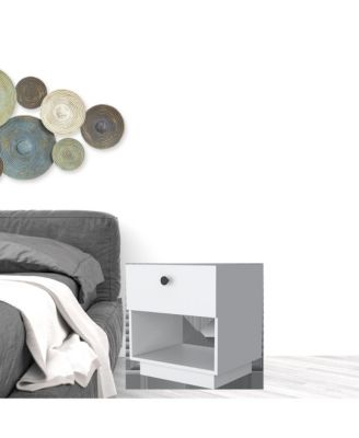 20" Black One Drawer Nightstand With Integrated Tech