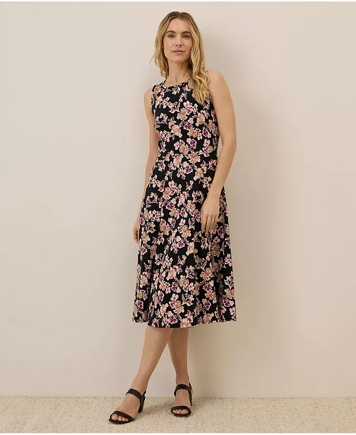 Women's Organic Cotton Fit & Flare Keyhole Back Dress