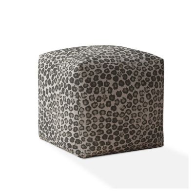 Cotton Pouf Ottoman with Floral Design – Trendy Accent