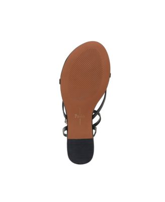 LUZ Women's Strappy Ankle Wrap Flat Leather Sandals