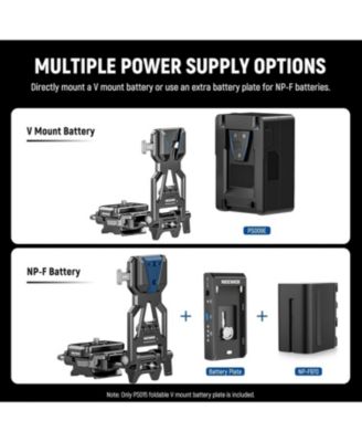 Foldable V Mount Battery Plate with Arca Type Camera Baseplate for RS4 RS3 Gimbal & Tripod, Lightweight DSLR Camera Video Rig Compatible with SmallRig V Mount Battery & Cage, PS015